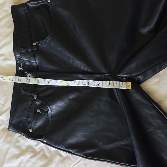 7 for all mankind faux leather black pants high rise ankle xs 7fam - Picture 7 of 8